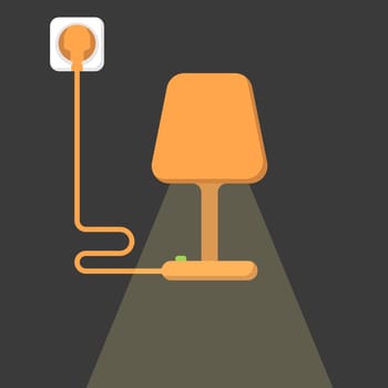 Lamp in the socket vector. Table lamp vector. Light from the night light icon. Lighting logo vector.