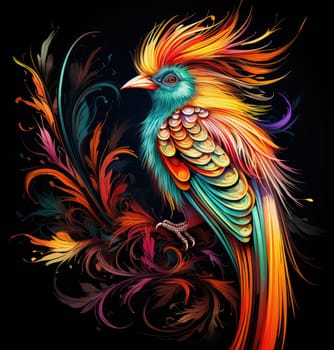 Bird of paradise. Colorful tropical bird 