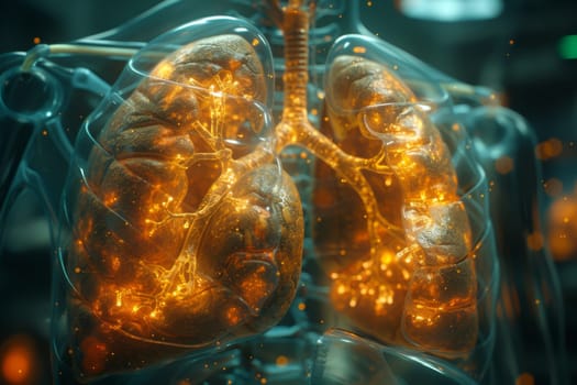 A mock-up of human Lungs. Surreal view of human respiratory organs