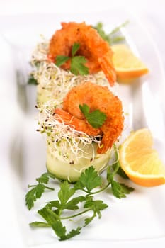 Cucumber and shrimp appetizer