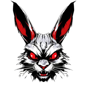 Evil rabbit. Portrait of a rabbit devil 