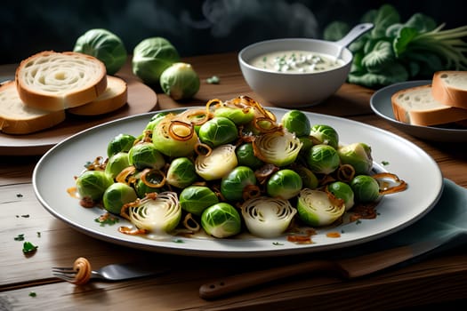 pieces of roasted Brussels sprouts