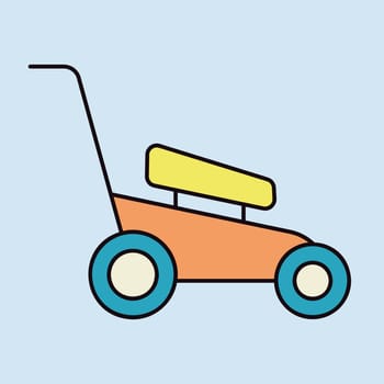Lawn mower vector icon. Gardening grass-cutter. Graph symbol for agriculture, garden and plants web site and apps design, logo, app, UI