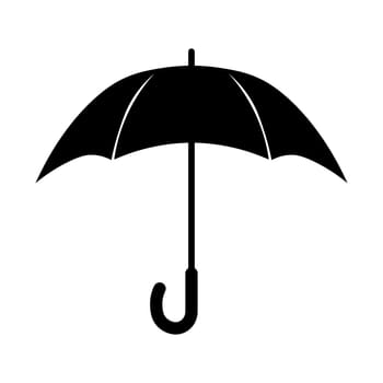 black vector umbrella icon on white background