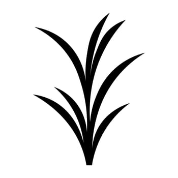 black vector blade grass icon on white background