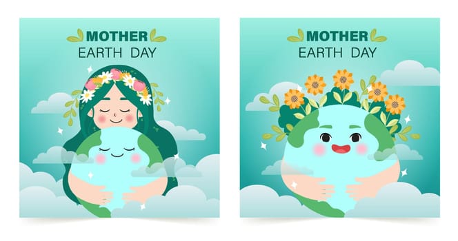 Earth Day. International Mother Earth Day. Happy Earth day concept. Save the Earth concept. Environmental problems and environmental protection. Vector illustration. Caring for Nature.