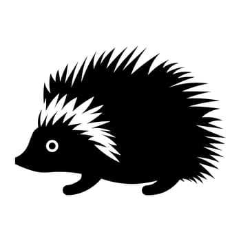 black vector hedgehog icon on white background