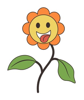 Cheerful Sunflower Character vector illustration