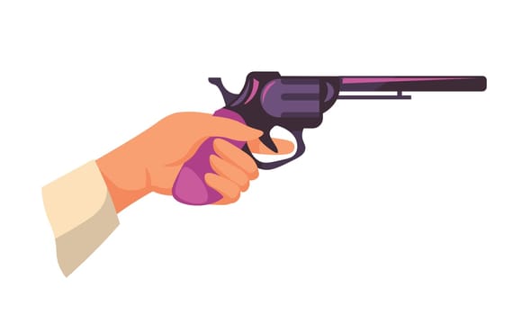 Hand Holding Revolver Vector Graphic