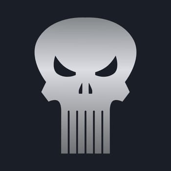 Skull of punisher. Element of crime and punishment style illustration, t-Shirt graphics design famous, vector design icon.