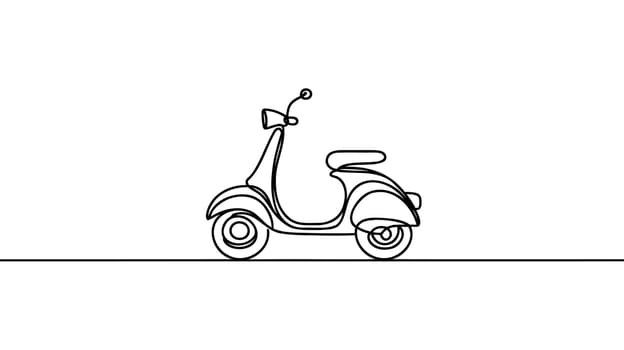 Line of Motorcycle-continuous one line drawing