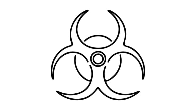 Biohazard icon line continuous drawing vector. One line Radiation icon vector background.