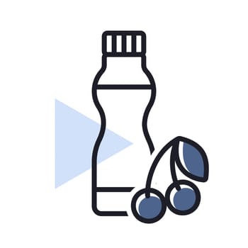 Yoghurt bottle with flavor cherry vector icon