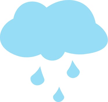 Warm Spring Rain Pours From Light Blue Cloud Icon
