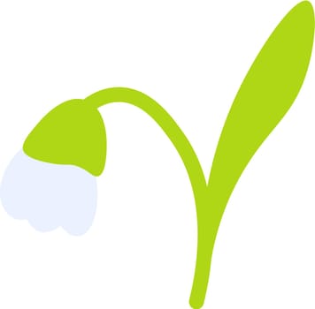First Spring Snowdrop Flower Blooming Icon