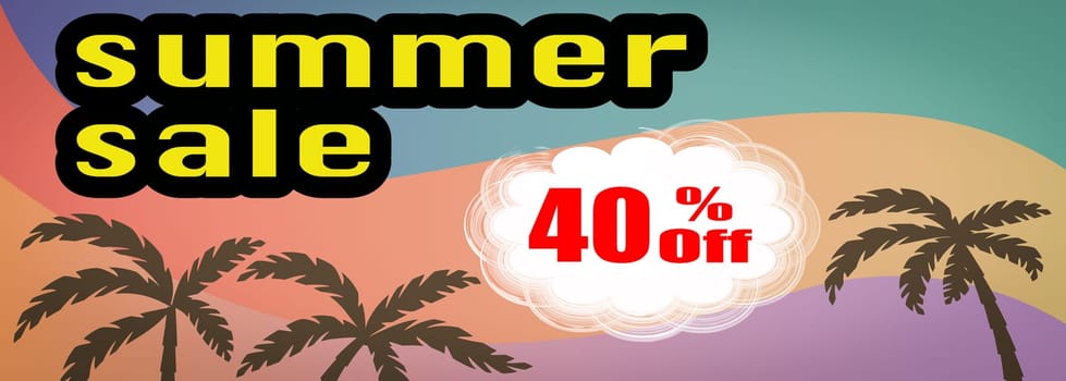 Template for a Summer Sale Discount with tropical colors