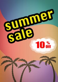 Template for a Summer Sale Discount with tropical colors