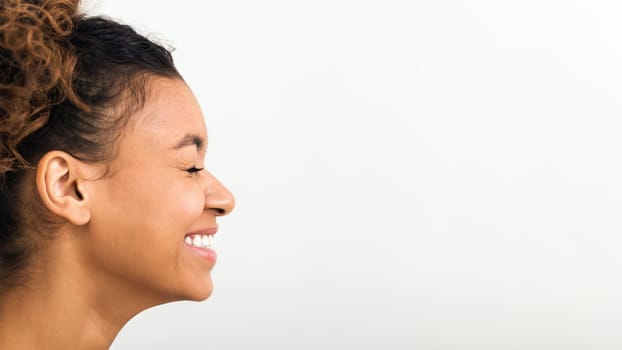 Profile view of african american woman mid-treatment