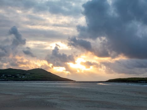 Beautiful sunset at Portnoo Narin beach in County Donegal - Ireland