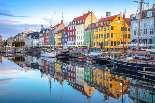 Nyhavn scenic harbor of Copenhagen colorful view
