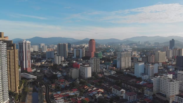Aerial view from Drone Malaysia in early morning.