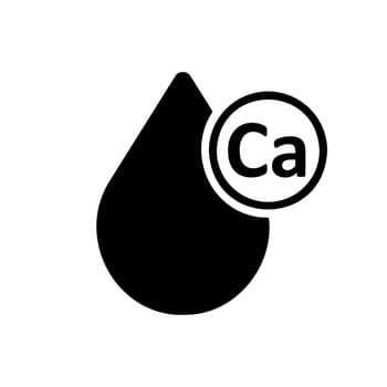 Milk drop with molecule calcium vector icon
