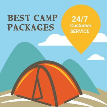 Best camp packages, customer service ads banner
