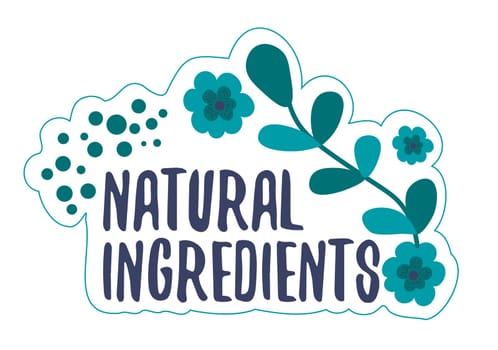 Natural ingredients, eco label for product package