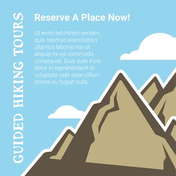 Guided hiking tours, reserve a place now vector