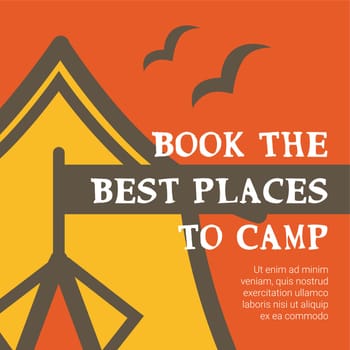 Book best places to camp, travel and trips vector