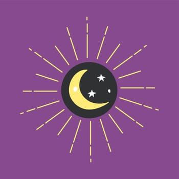 Magic cards, sun and moon eclipse phenomena vector