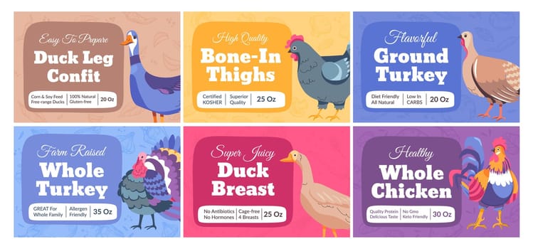 Packaging design set for bird meat product