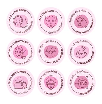Sticker design set for skin care products