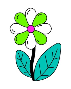 Blooming flower, drawing of botany flora vector