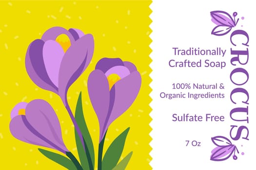 Crocus traditionally crafted soap emblem package