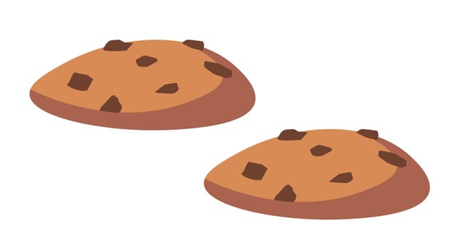 Cookies with chocolate chips or raisins vector