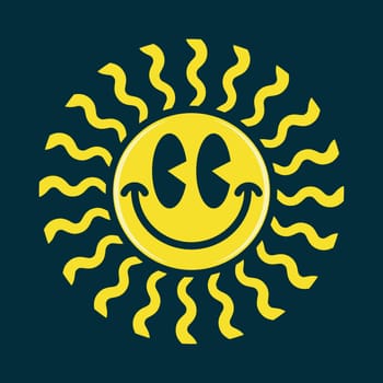 Happiness smiling face emoji, shining like a sun