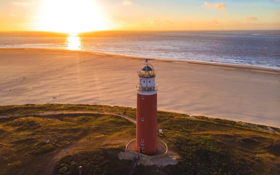 exel lighthouse during sunset Netherlands Dutch Island Texel