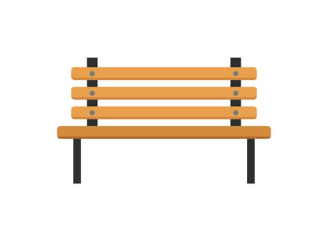 Bench icon in flat style. Comfortable rest vector illustration on isolated background. Park chair sign business concept.