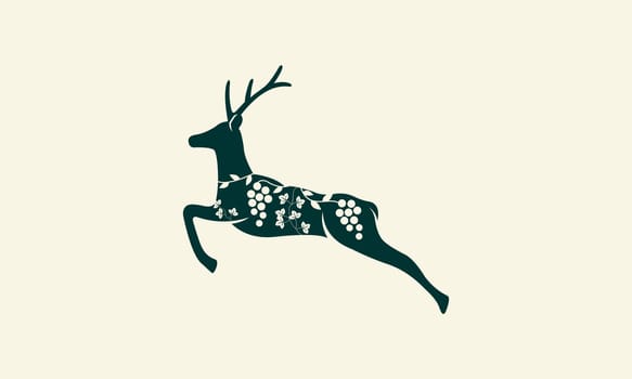 silhouette deer and grape logo