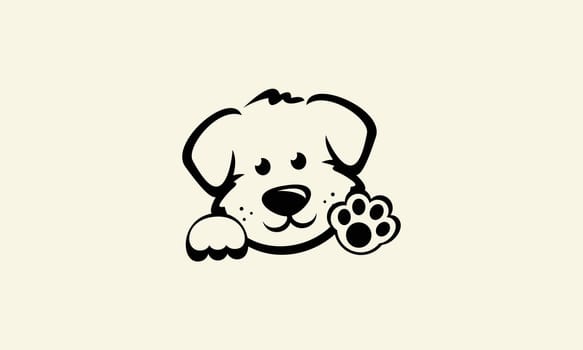 line art dog face logo