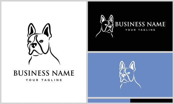 line art bulldog logo design