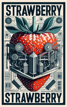 Blueprint Poster: Strawberry Technical Schematics and Plans - Clear Details for Building a Mechanical Strawberry