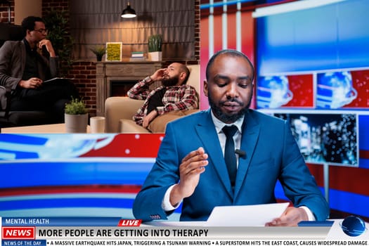 Newscaster does psychotherapy story