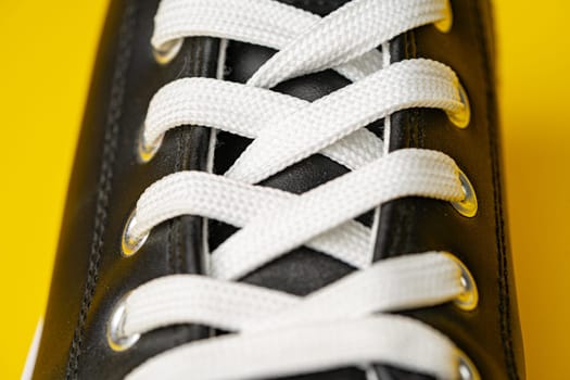 Close up shot of new sports shoe