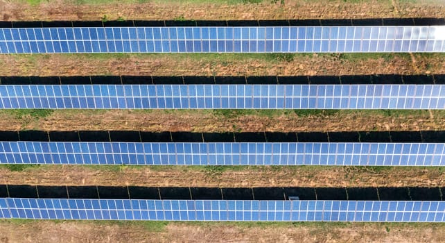 Panoramic view of solar energy photovoltaic power generation