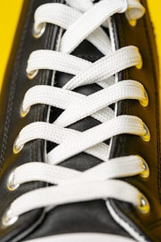 Close up shot of new sports shoe