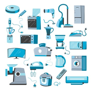 Home appliances for kitchen and bathroom vector