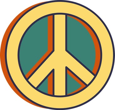 Hippie sign, peace symbol, sticker or icon vector