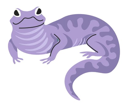 Lizard animal, reptile with long tail, vector